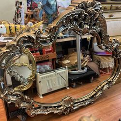 Huge Antique Gold Mirror