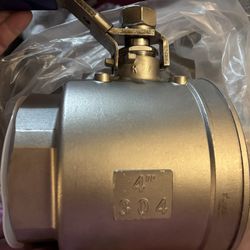 DERNORD Stainless Steel 304 Ball Valve, Full Port Heavy Duty for WOG with Locking Device (4 Inch NPT)