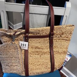 New Haute Hippie Straw Tote With Purse