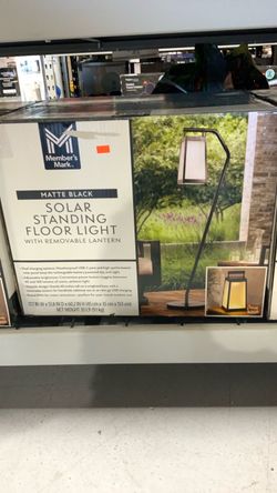 Member's Mark Matte Black Solar Standing Floor Light