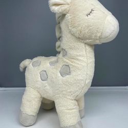 Kellytoy Giraffe Luxe Baby Plush Soft Stuffed 13” Rattle Cream gray Lovey