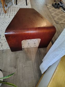 Vintage MCM Ekornes Stressless Triangular Bentwood Corner Table