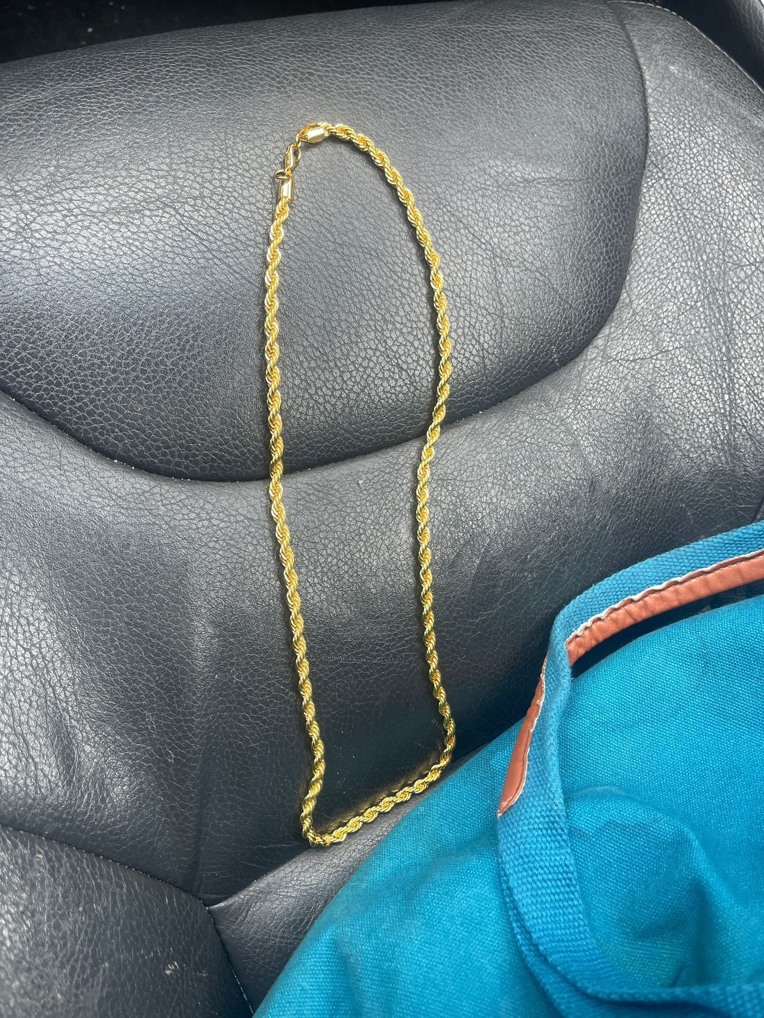 18k Gold Italian Rope Link Chain 24” 4mm free shipping
