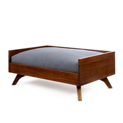"Darren" Mid-Century Modern Wood Frame Cushioned Dog Bed