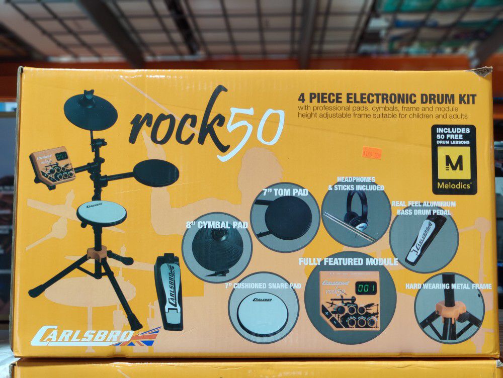 Carlsbro Rock50 4-Piece Electronic Drum Kit with Headphones
