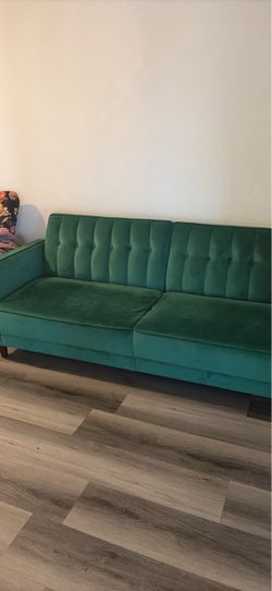 Green Velvet Tufted futon