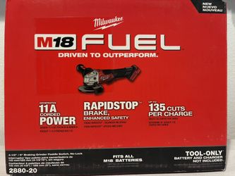 M18 FUEL 18V Lithium-Ion Brushless Cordless 4-1/2 in./5 in. Grinder w/Paddle Switch ‼️Tool-Only‼️ NO BATTERY - NO CHARGER