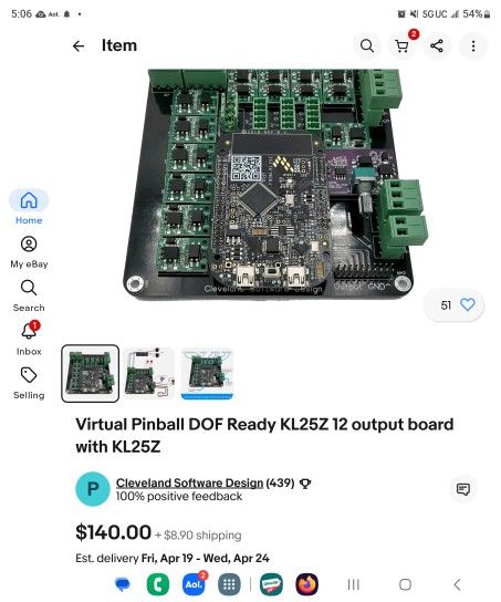Cleveland Software Design Virtual Pinball DOF Ready KL25Z 12 output board