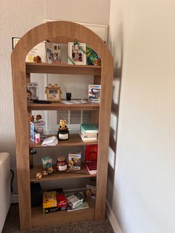 Arched Wood Bookshelf 5-Tier