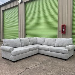 Beautiful Large Light Gray Sectional Couch