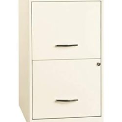 Hirsh Industries Space Solutions 18in 2 Drawer Metal File Cabinet Pearl White