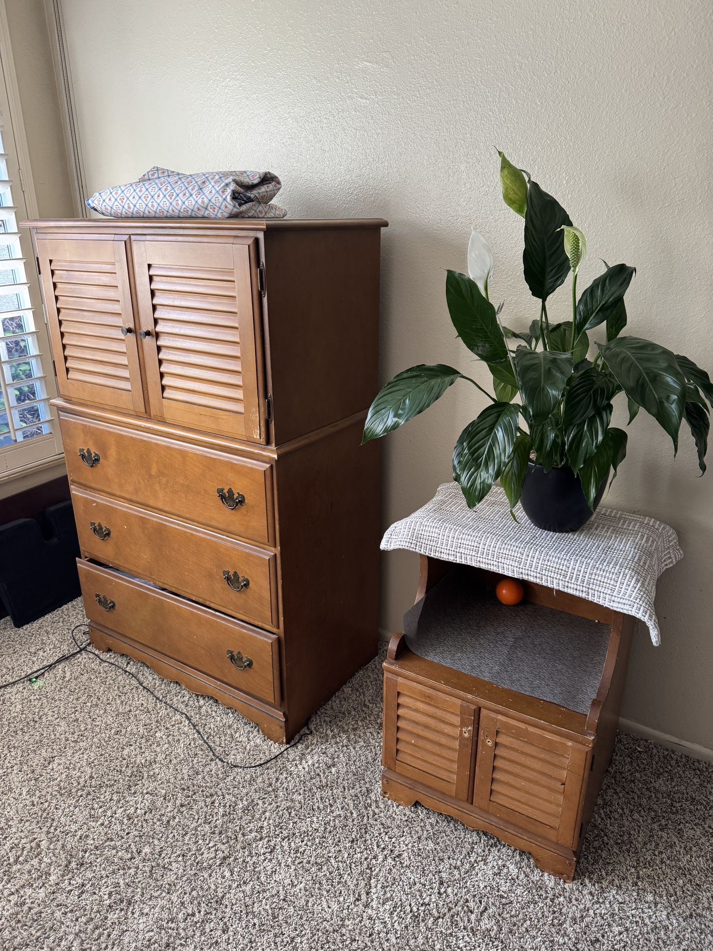 Antique Side Stand And Dresser 