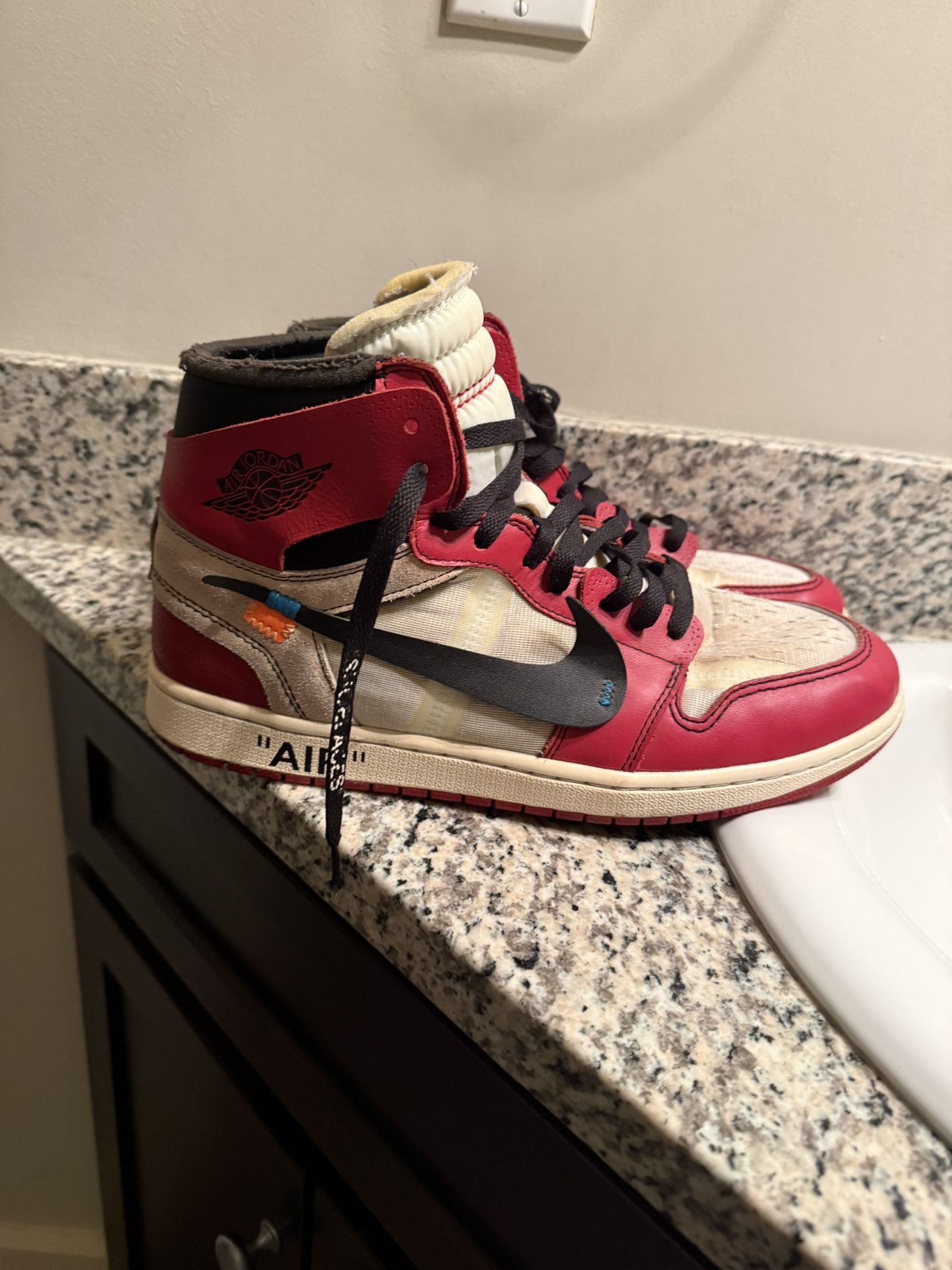 Red and White Nike Sneakers