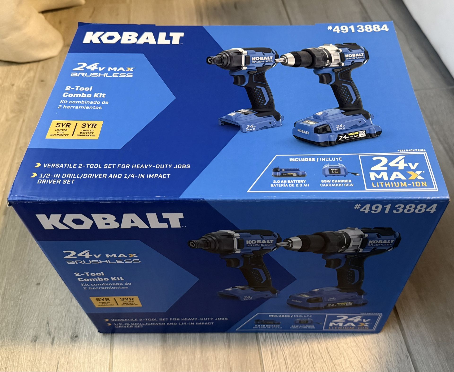 Brand new 24-volt 2-Tool Brushless Power Tool Combo Kit with Soft Case (1-Battery Included and Charger Included)