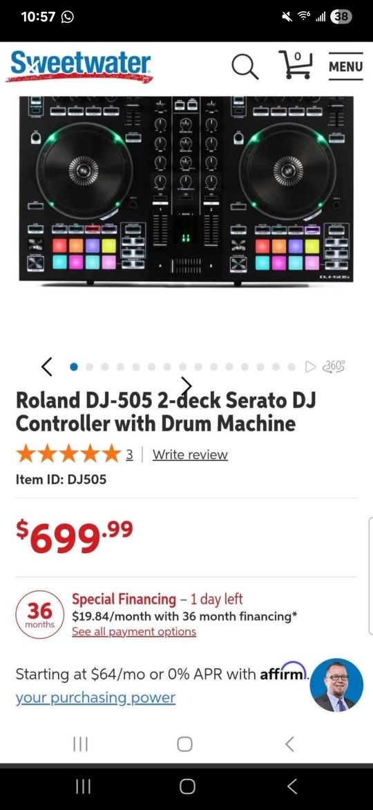 roland dj-505 controller cotrolador dj