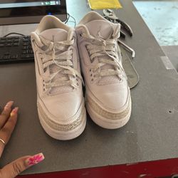 All White Jordan’s Size 6.5y 