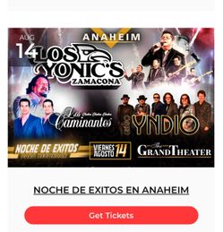 Los Yonics, Los Caminantes, G. Yndio concierto