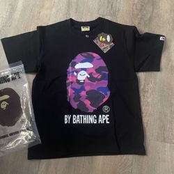 Black and purple Bape Tee