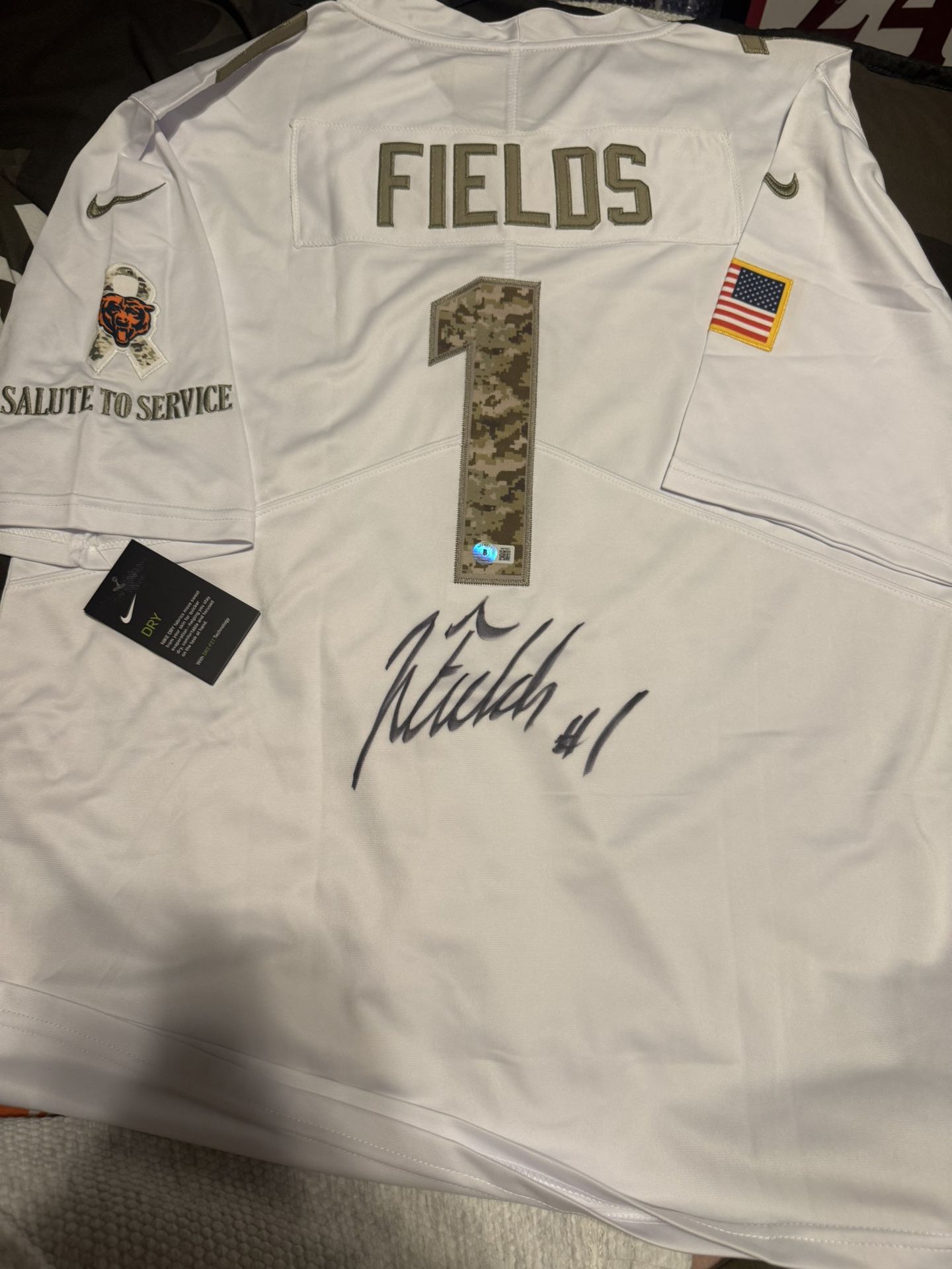 Justin Fields Custom Autographed Bears Jersey