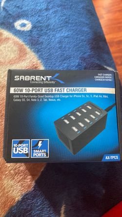 60w 10-port USB fast charger