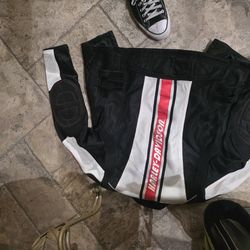 Harley jacket and leathers