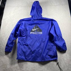 Vintage Nike ACG Men's Size M Blue Big Logo Jacket Windbreaker Full Zip Japan#2A