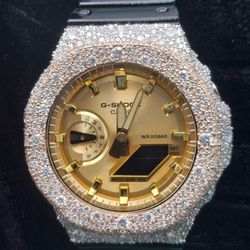 VVS D Moissanite Bustdown G-Shock – Fully Iced Custom Diamond Watch