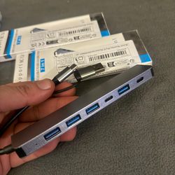 7-in-1 USB C Hub, 5V Power Mode, Compatible with Tablet, USB Interface, High-Speed Data Transfer, 7 Ports for Printer, Keyboard, U Disk, Hard Disk, Mo