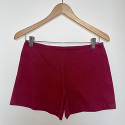 High waisted burgundy shorts