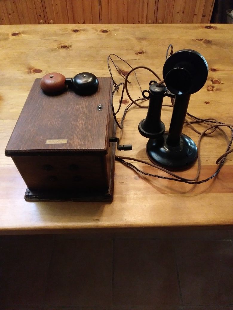 Antique Western Electric Candlestick phone with ringer box 1915