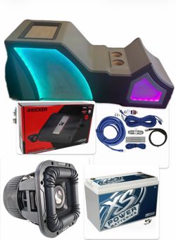 POWERFUL BASS PACKAGE KICKER AUDIO WITH CUSTOM PORTED BOX CENTER CONSOLE INSTALLATION INCLUDE