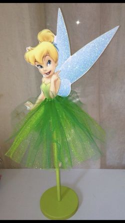 Tinkerbell Wood Centerpiece with tutu.