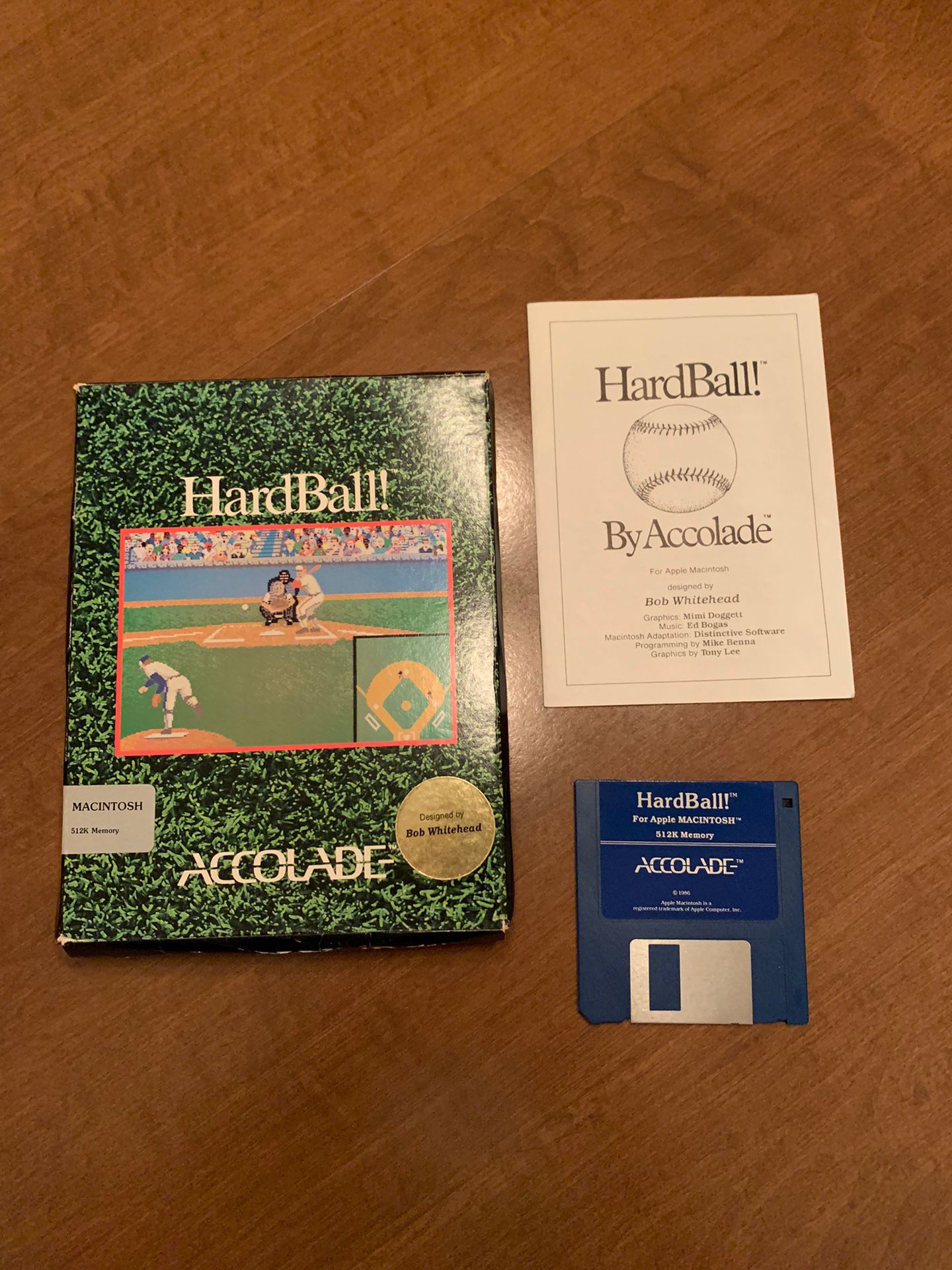 HARDBALL Baseball Computer Video Game By Accolade For Macintosh from 1986