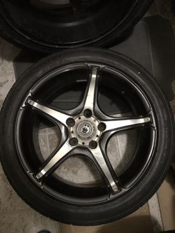 2 wheel with tire 215 45 R17, 5-114 no bend, no crack