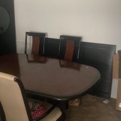 Heavy Duty 6-Seater Dining Table - Premium Wood & Black Frame