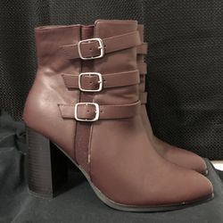 Burgundy Heeled Boots