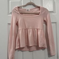 Good Condition | Small Baby Pink Babydoll Peplum Top