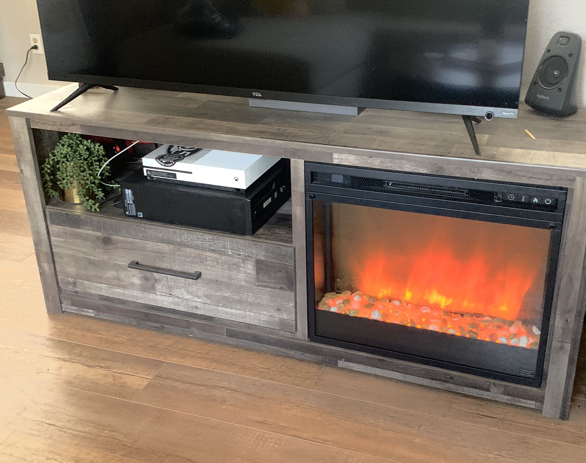 TV Stand with Electric Fireplace 