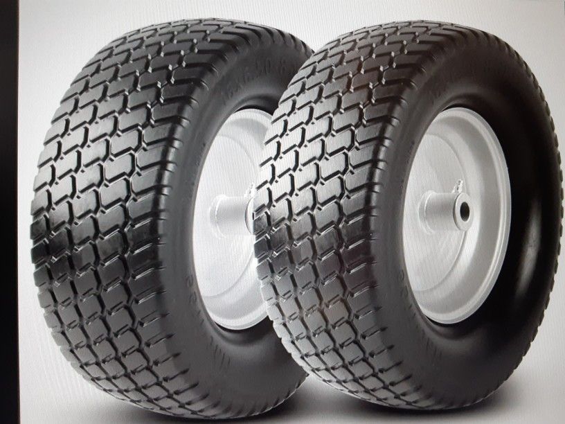 2 Pack AR-PRO 16 x 6.50-8 Flat Free Silver