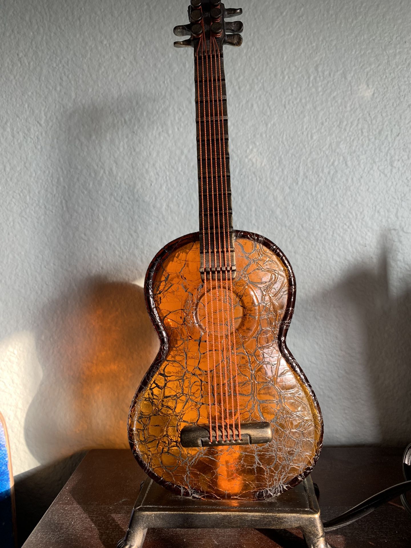 Antique Amber Glass Accent Guitar Light