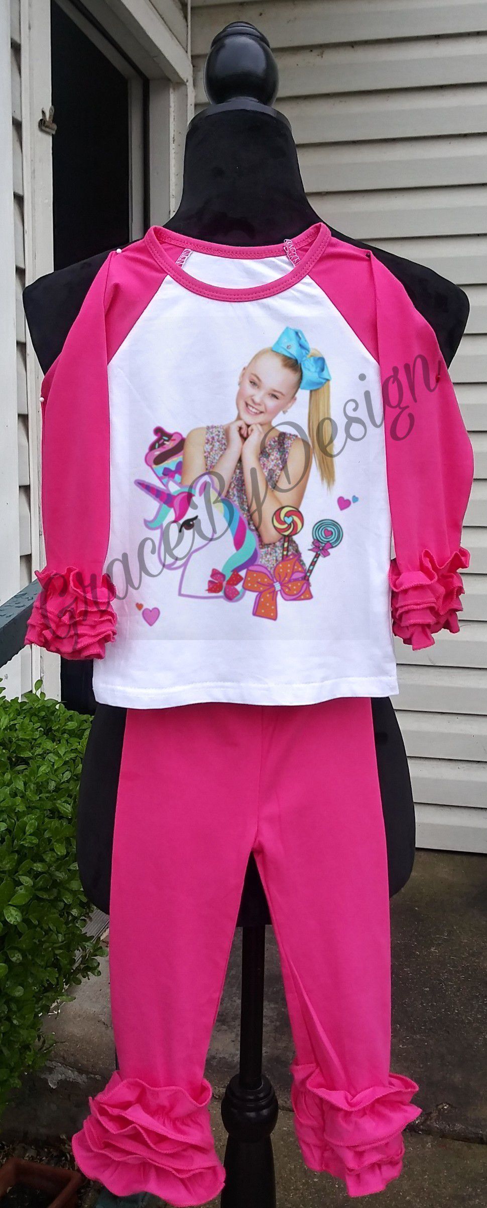 Jojo siwa unicorns candy outfit with shoe and bows