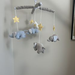 Living Textiles Baby Musical Mobile - Mason Elephant | Crib Toy, Knitted Woodland Characters,Calming Soother with 12 Lullabies. Plus Jolly Baby Jumper