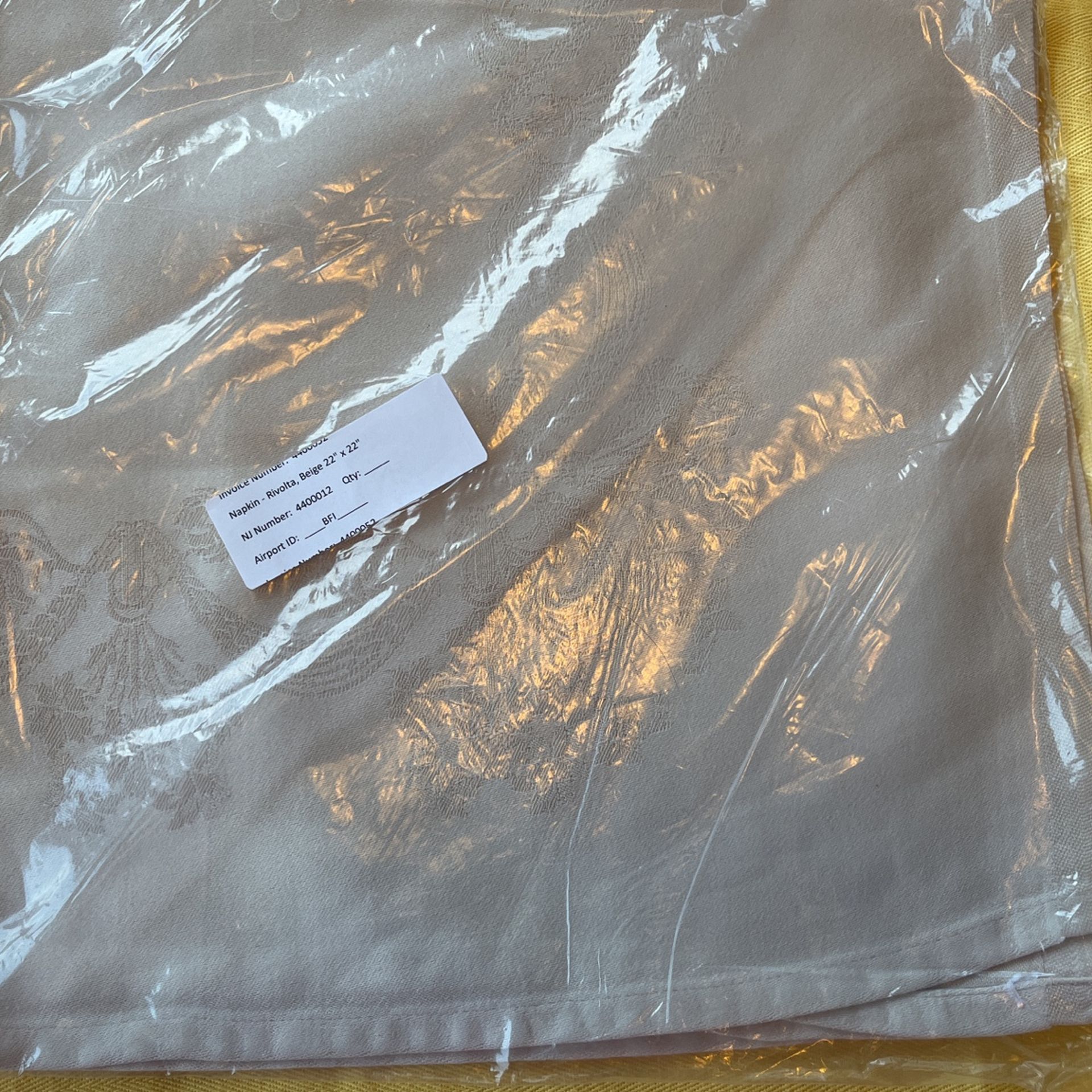 Italian Cotton Damask napkins. NEW in packaging
