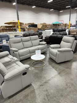 Beige Living Room Recliner 3Pcs Sofa Set (3.11) Juego de sofás reclinable de 3 piezas para sala de estar beige (3.11)