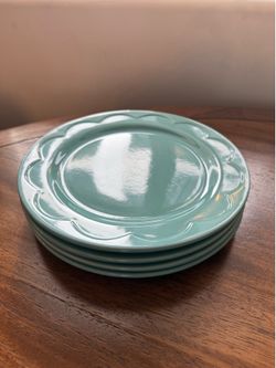Kate Spade Lenox Aqua Scalloped Salad Plates Set of 4