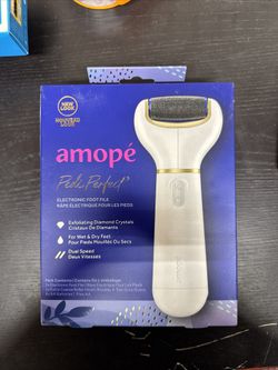 Amopé Pedi Perfect Electric Callus Remover Foot File w/ Diamond Crystals Open Box QL