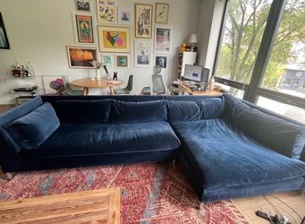 CB2 Blue Sectional Couch