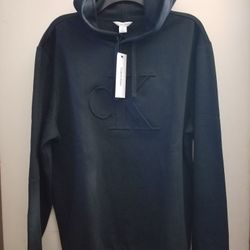 CALVIN KLEIN CK BIG LOGO LIMITED EDITION MEN'S PULLOVER HOODIE SWEATER SIZE LARGE DARK BLACK BRAND NEW WITH TAGS CHECK OUT THE REST OF MY OFFERS. 