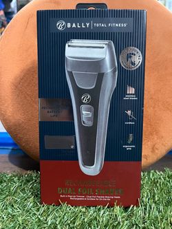 BALLY TOTAL FITNESS Men's Rechargeable DUAL FOIL SHAVER w/ Pop-up Detail Trimmer