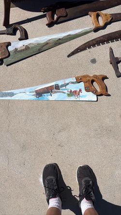Hand-Painted Folk Art Decorative Hand Saws